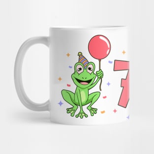 I am 7 with frog - kids birthday 7 years old Mug